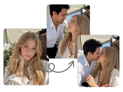 AI couple drop: Single woman’s photo turned into videos of her with a man, sharing sweet moments.