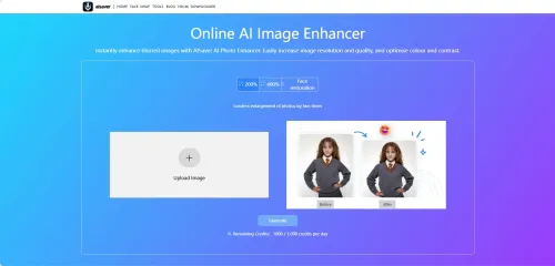 Online AI image enhancer