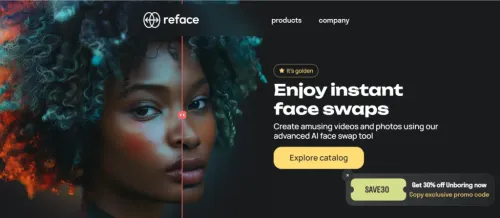 Reface AI's homepage