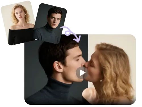 Two Photos AI Kissing Free